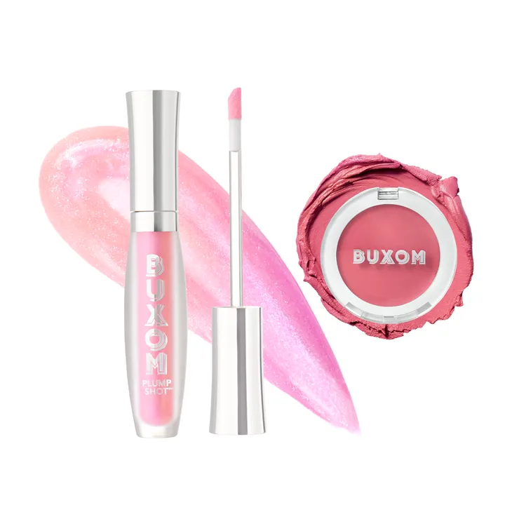 BUXOM Plump Shot Lip Serum in Spellbound Pink + Tickled Pink Plumping Blush