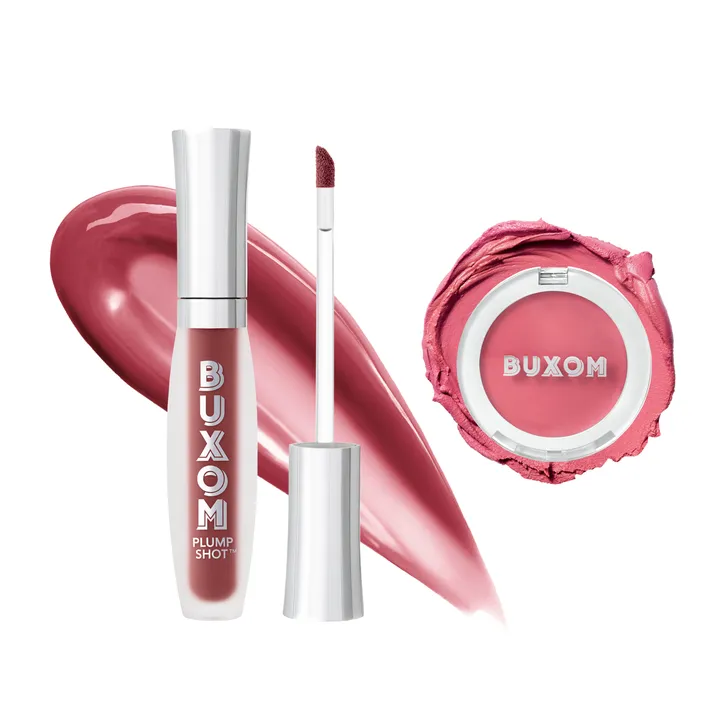 BUXOM Plump Shot Lip Serum in Hypnotic Garnet + Tickled Pink Plumping Blush