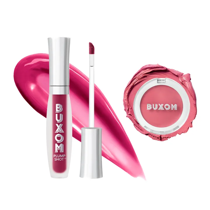 BUXOM Plump Shot Lip Serum in Fuchsia You + Tickled Pink Plumping Blush