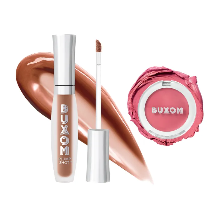 BUXOM Plump Shot Lip Serum in Get Naked + Tickled Pink Plumping Blush