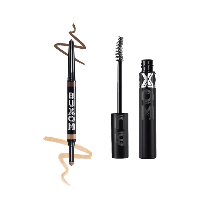 BUXOM Flip Side Liner, Eye Shadow in Champagne and Chocolates and Mascara Bundle