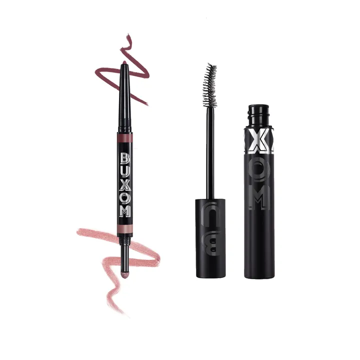 BUXOM Flip Side Liner, Eye Shadow in Dolly Daze and Mascara Bundle