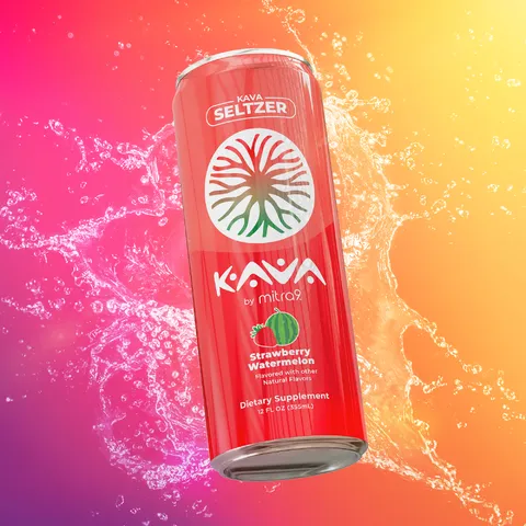 Mitra9 Brands Kava by Mitra9 Strawberry Watermelon Seltzer - 4 Pack