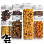 Set of 7 BPA-Free Airtight Food Storage Containers with Stackable Design