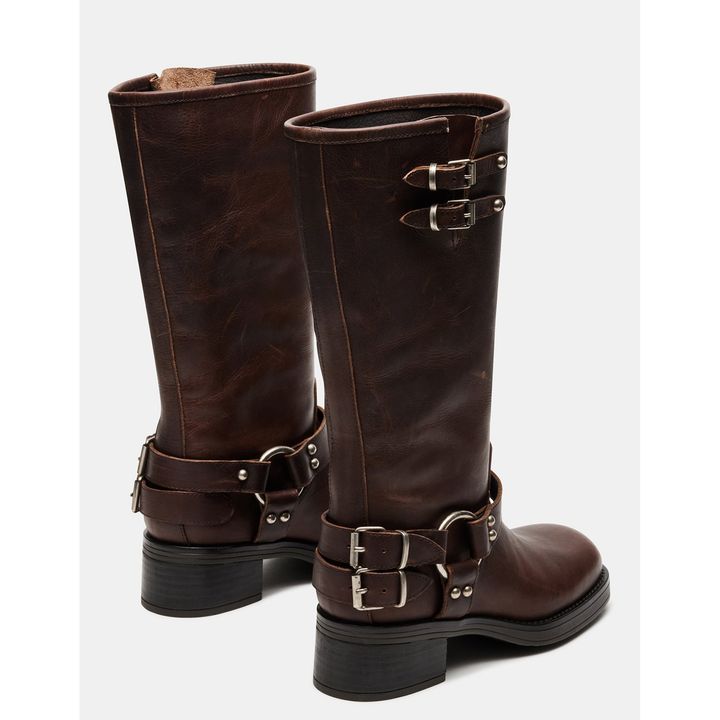 （US発）STEVE MADDEN ASTOR エンジニアブーツ ASTOR Black Leather Knee-High Boot | Women's Boots – Steve