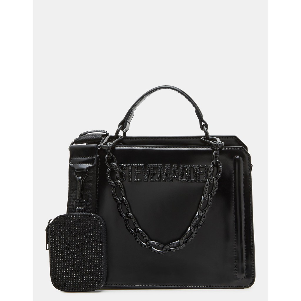 Steve Madden ☆ Evelyn Bag Black Rhinestones ☆ 今だけ EVELYN CHARMS Black/Black Women's Top-Handle Crossbody Bag