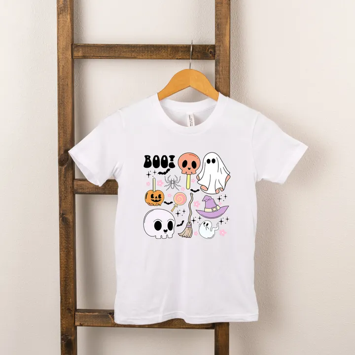 The Juniper Shop Boo Chart | Toddler Short Sleeve Crew Neck - Multi Color Ink