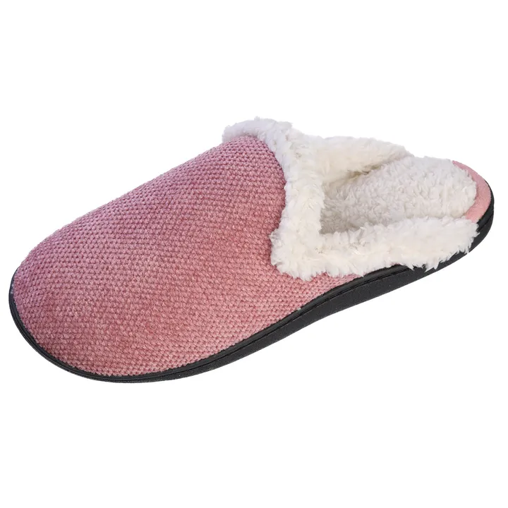 Roxoni Roxoni Women's Memory Foam House Fleece Trim Knit Sweater Slipper
