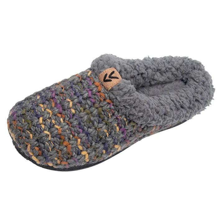 Roxoni Roxoni Women's Slippers Tight Knit Clog With Fleece Trim