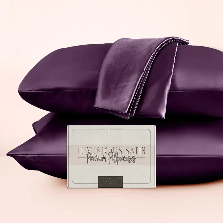 Elegant Comfort Set of 2 - Satin Pillowcases