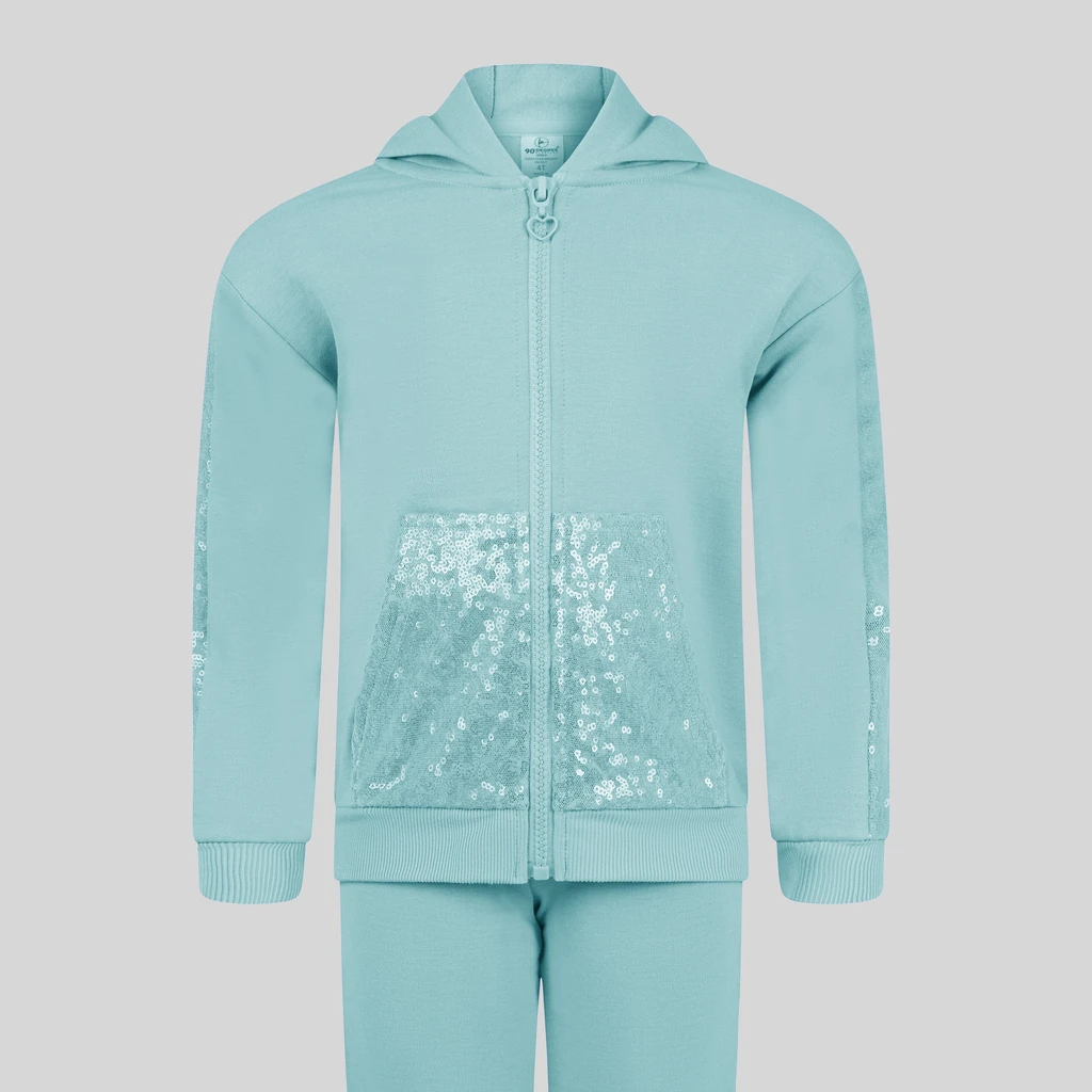 90 Degree by Reflex Brushed Terry Star Bright Hoodie Jacket & Brushed Terry Jogger Set