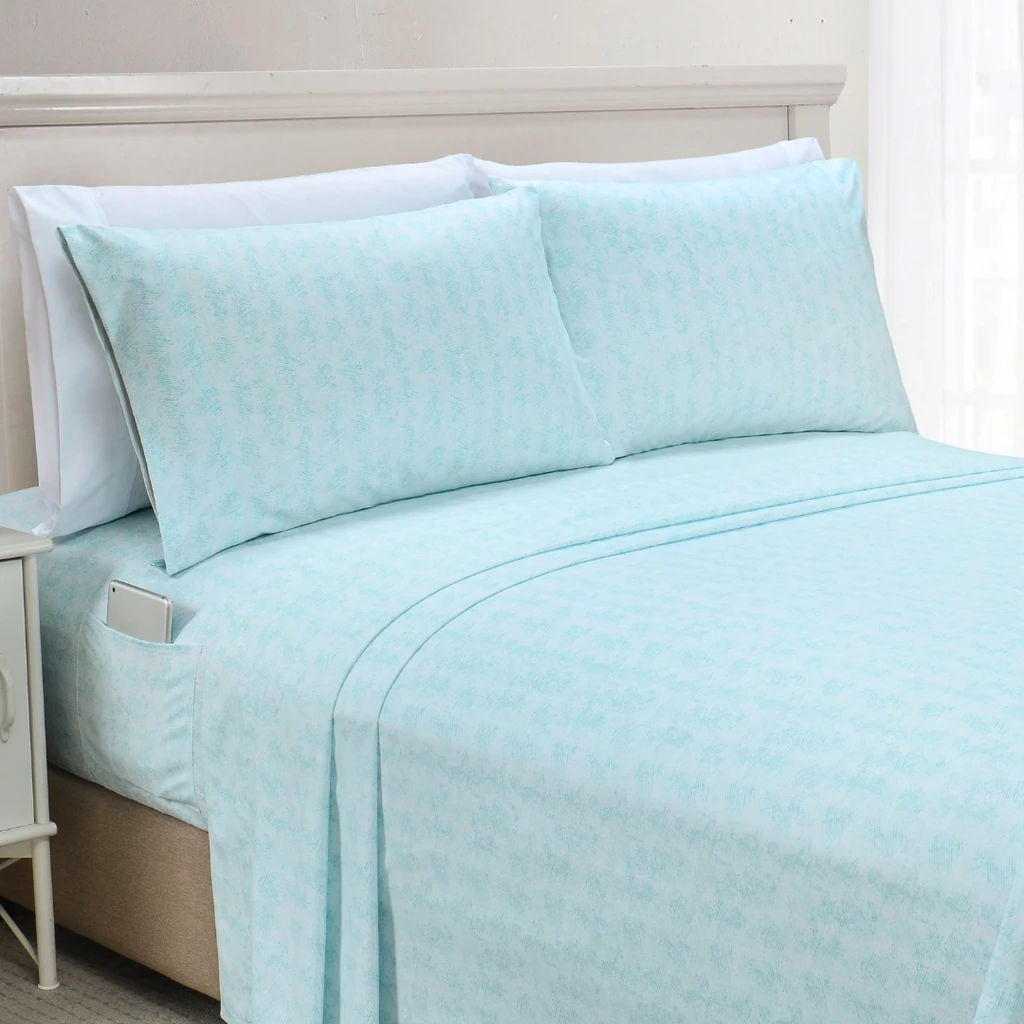 Elegant Comfort 6-Piece Floral And Stripe Pattern Sheet Set