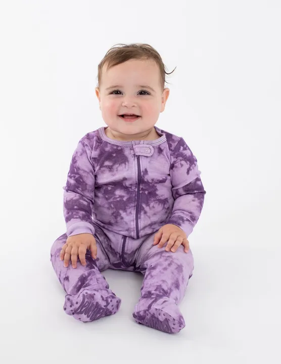 Leveret Clothing Baby Footed Mix Dye Cotton Pajamas