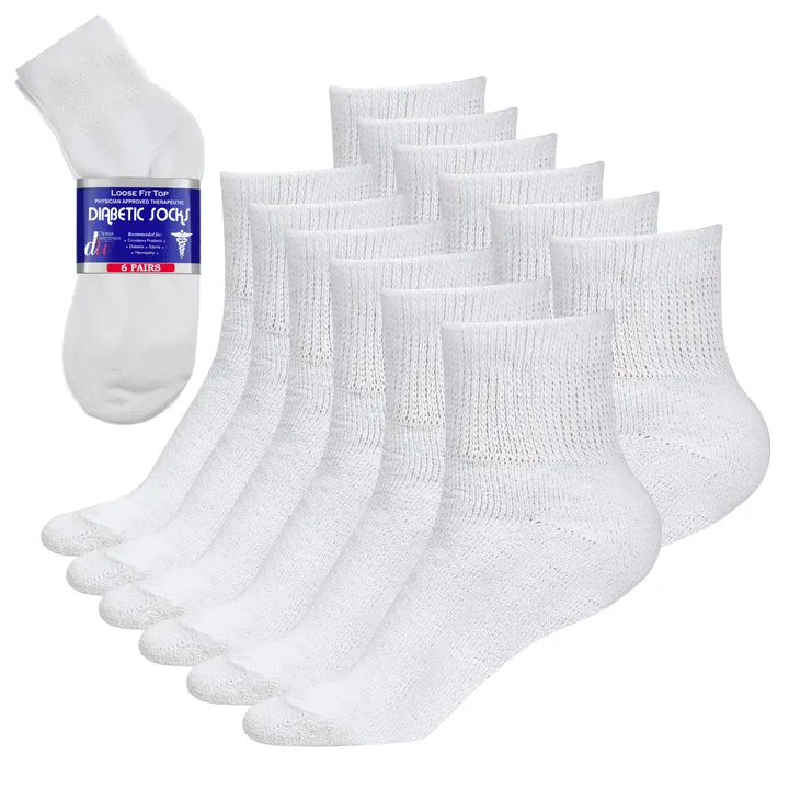 Debra Weitzner Diabetic Ankle Socks Mens, Womens Loose Fit - 6 Pairs