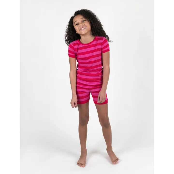 Leveret Clothing Short Sleeve Striped Cotton Pajamas