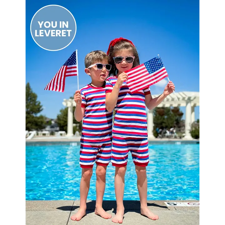 Leveret Clothing Short Sleeve Striped Cotton Pajamas