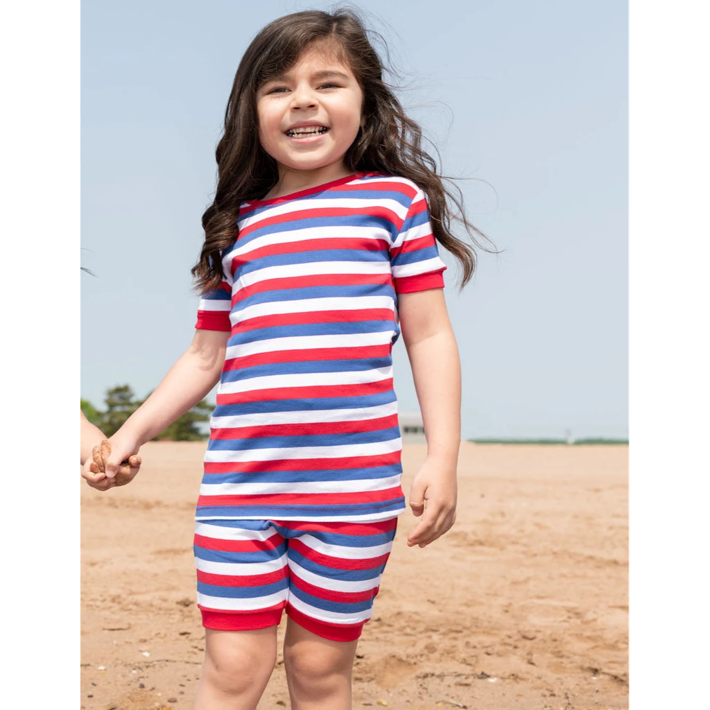 Leveret Clothing Short Sleeve Striped Cotton Pajamas