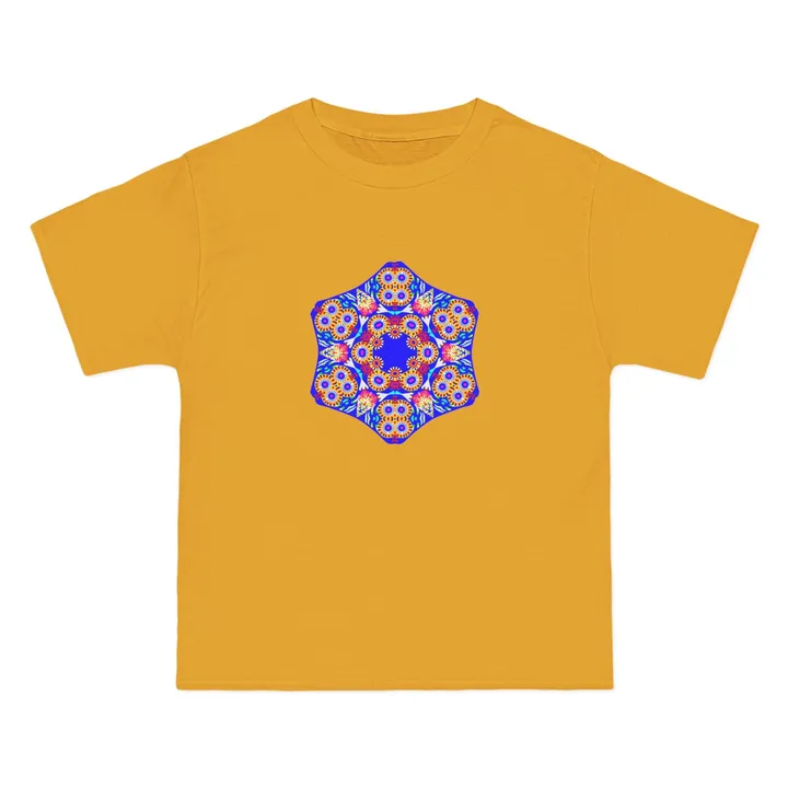 Geo Designs on Clothing Sarah Molloy New Zealand Floral Sea Coral Beefy-T®  Short-Sleeve T-Shirt