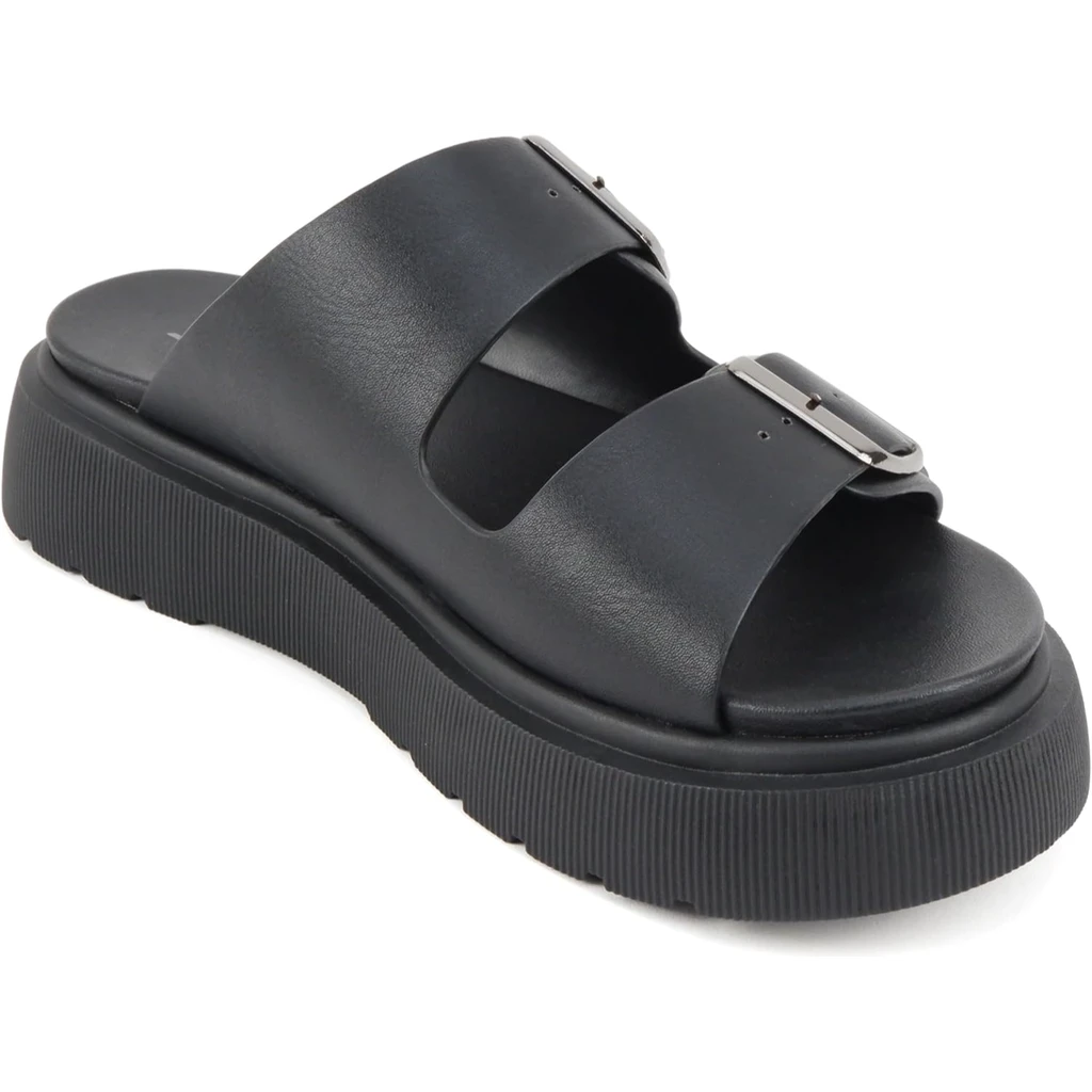 Shoe Time Soda Uberta Platform Slide Sandals Adjustable Buckle Straps