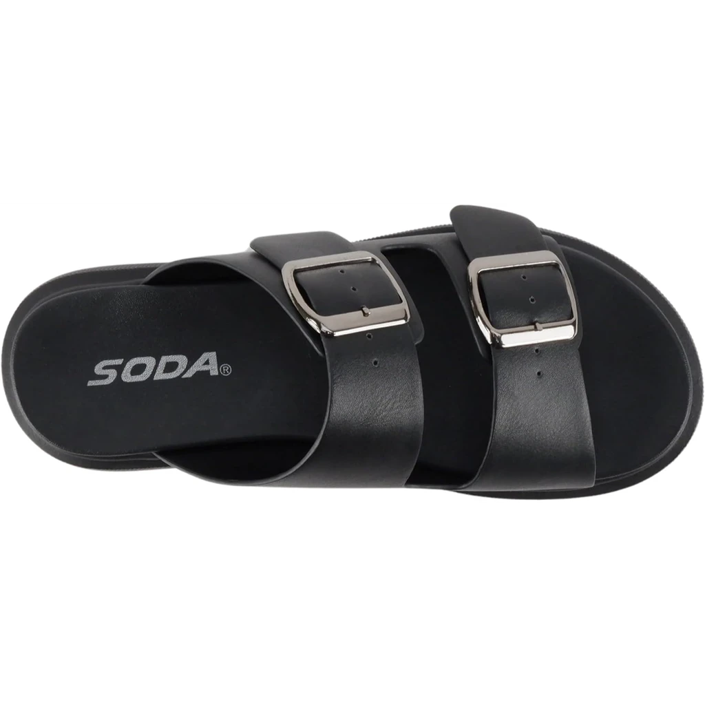 Shoe Time Soda Uberta Platform Slide Sandals Adjustable Buckle Straps