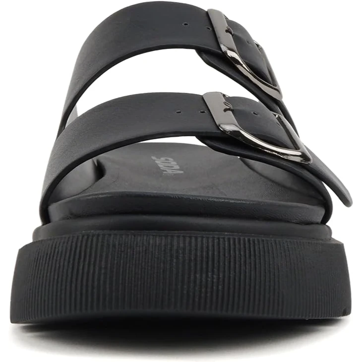 Shoe Time Soda Uberta Platform Slide Sandals Adjustable Buckle Straps