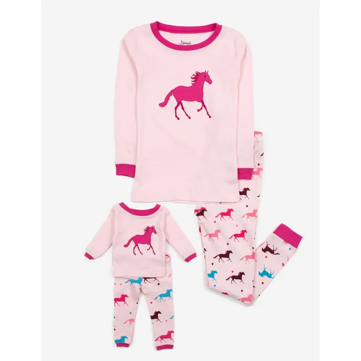 Leveret Clothing Matching Girl & Doll Horse Pajamas