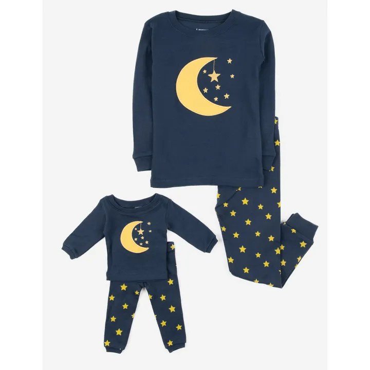 Leveret Clothing Matching Girl & Doll Cotton Bee And Moon Pajamas