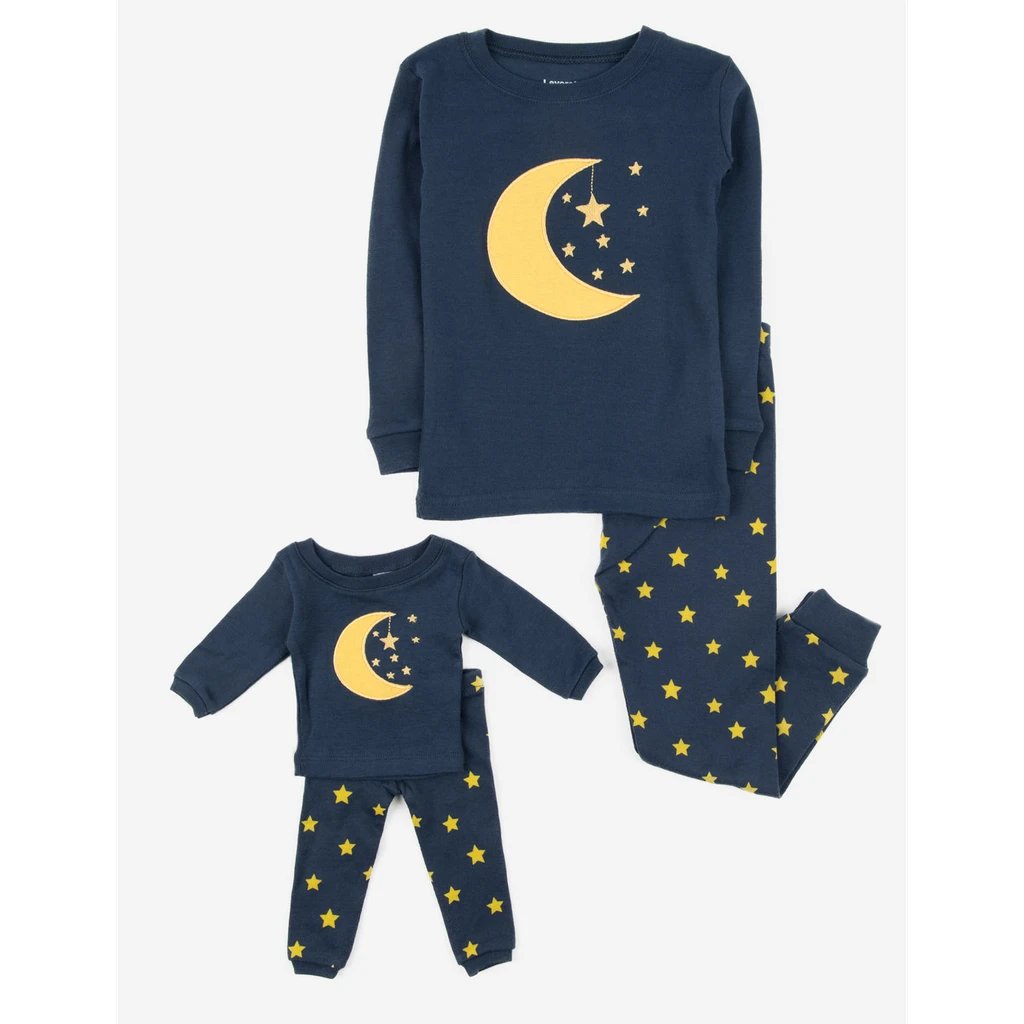 Leveret Clothing Matching Girl & Doll Cotton Bee And Moon Pajamas