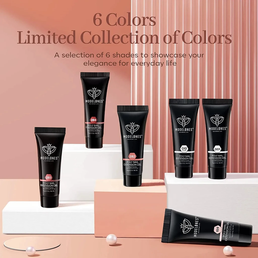 Modelones 6 Shades Poly Nail Gel Set