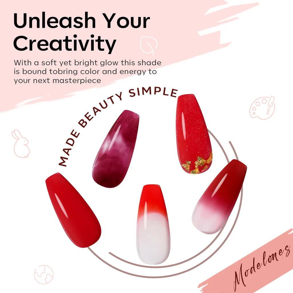 Modelones Red 6 Shades Poly Nail Gel Set - Clearance Sale