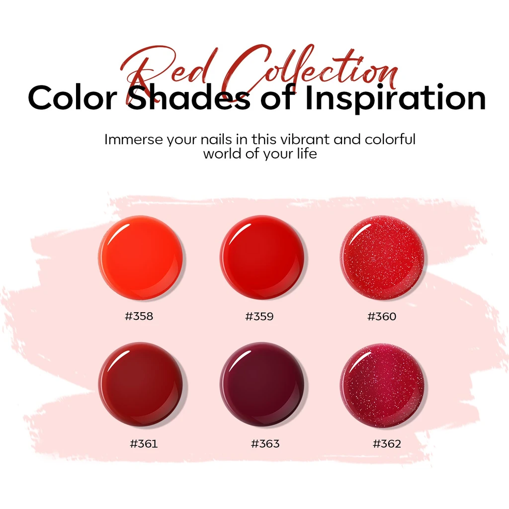Modelones Red 6 Shades Poly Nail Gel Set - Clearance Sale