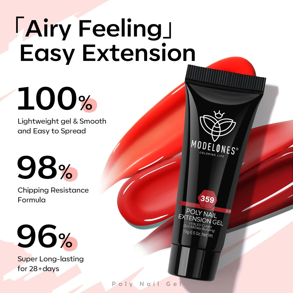 Modelones Red 6 Shades Poly Nail Gel Set - Clearance Sale