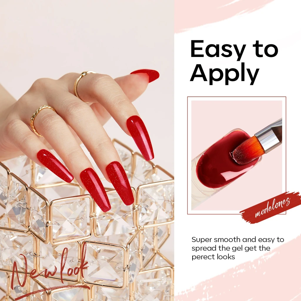 Modelones Red 6 Shades Poly Nail Gel Set - Clearance Sale