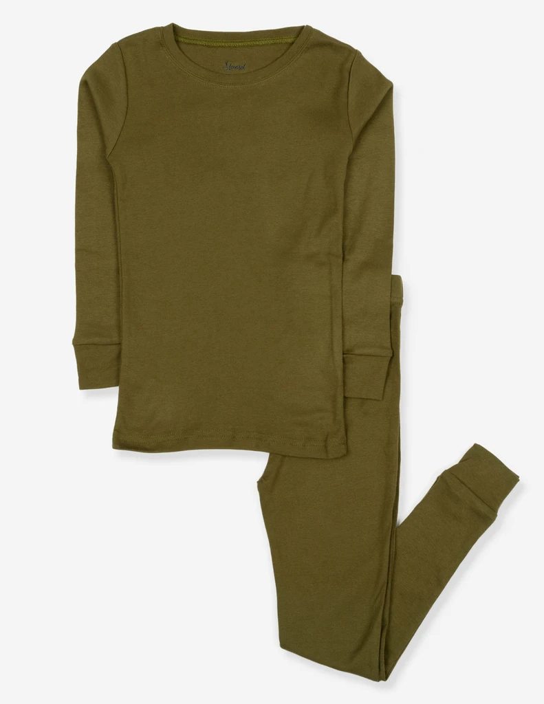Leveret Clothing Kids Two Piece Solid Pajamas