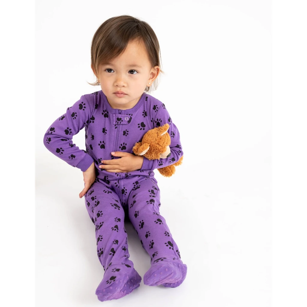 Leveret Clothing Kids Footed Print Pajamas