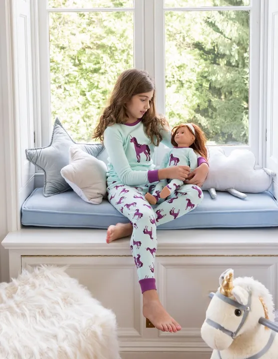 Leveret Clothing Matching Girl & Doll Cotton Pajamas