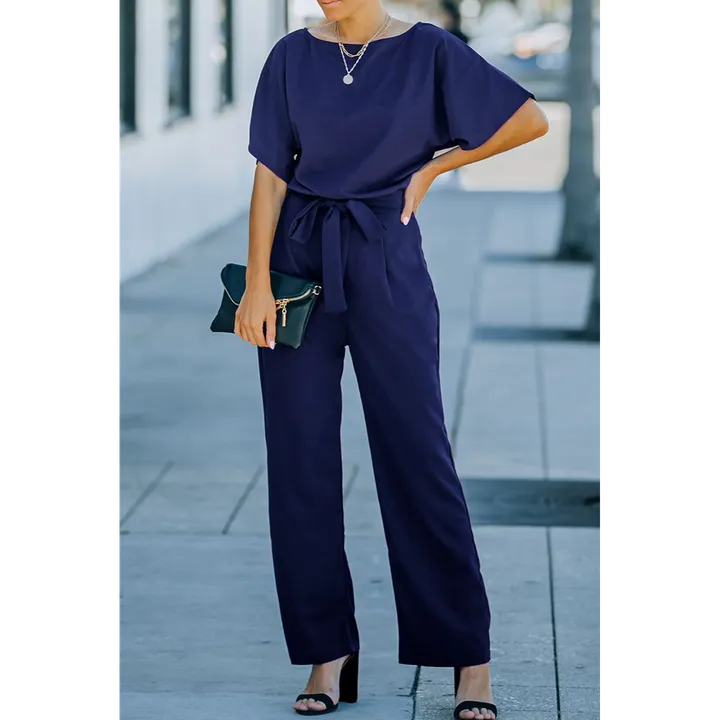 PALERMO Belted Wide Leg Jumpsuit