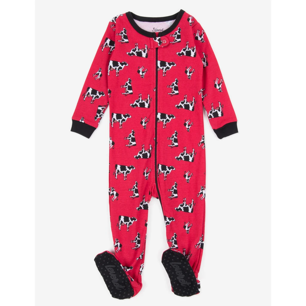 Leveret Clothing Kids Footed Cow Pajamas