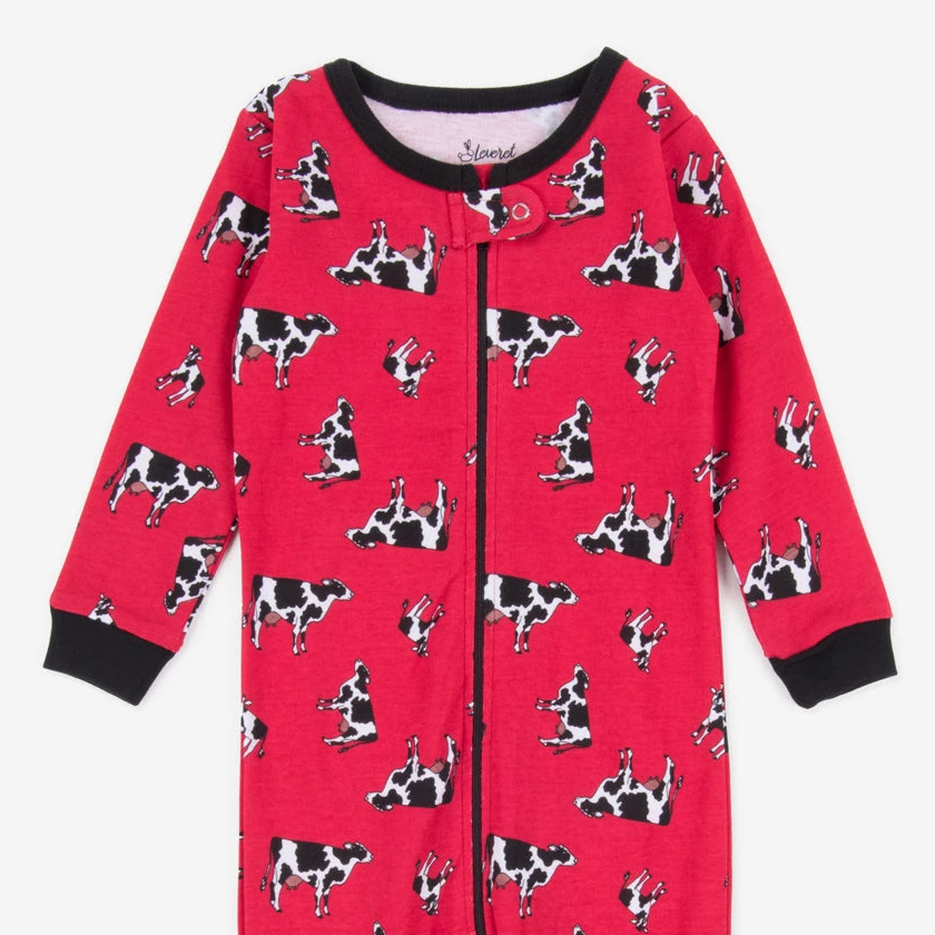 Leveret Clothing Kids Footed Cow Pajamas