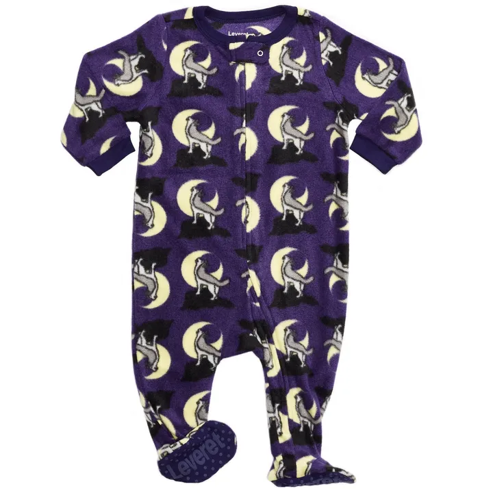 Leveret Clothing Kid's Footed Animal Fleece Pajamas