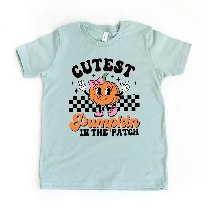 The Juniper Shop Cutest Pumpkin Checkered | Youth Graphic Short Sleeve Tee