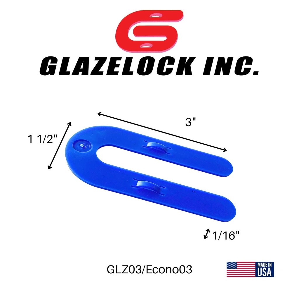 Glazelock Interlocking Shim 3", U - Shaped Horseshoe Plastic