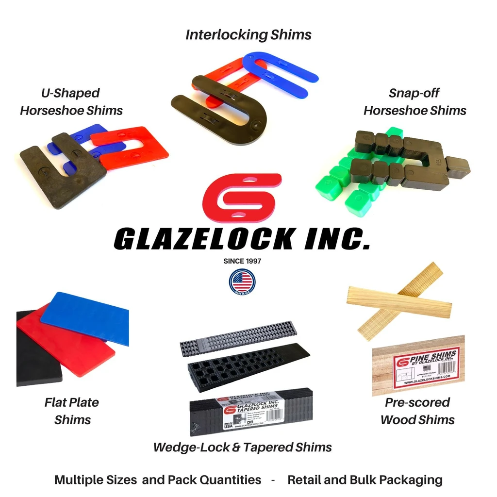 Glazelock Flat Plate Shims Plastic 1/4" 300Pc (25 X12)