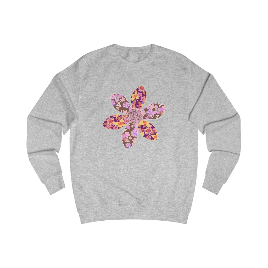 Geo Designs on Clothing Sarah Molloy New Zealand Florals in a Flower Unisex Sweatshirt