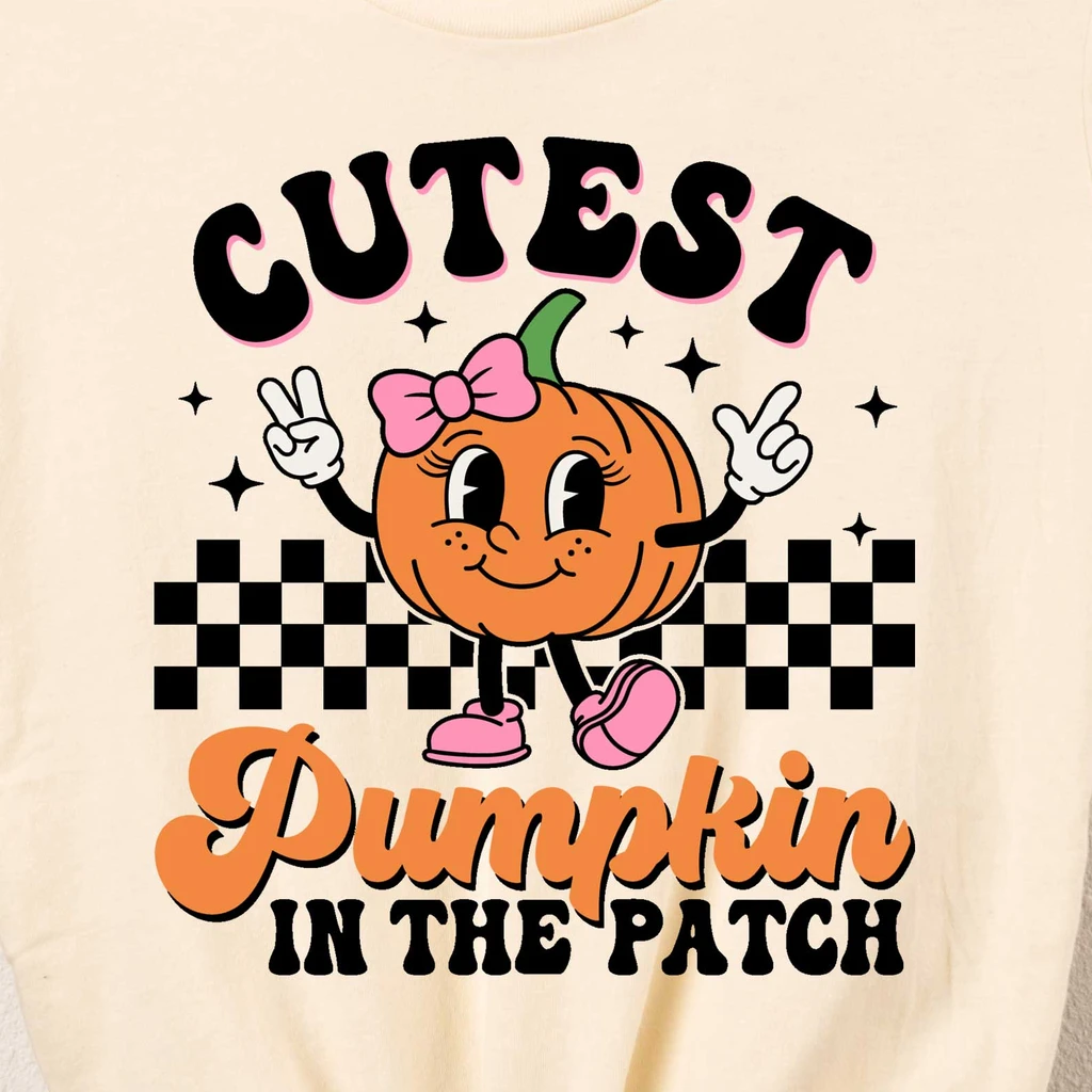 The Juniper Shop Cutest Pumpkin Checkered | Toddler Graphic Short Sleeve Tee