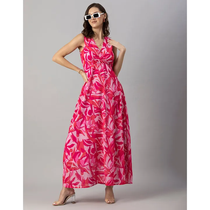 Moomaya Printed Sleeveless Maxi Dress