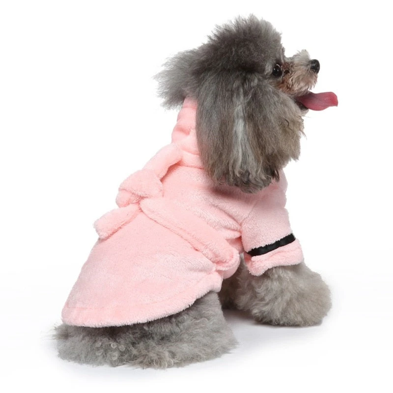 Furr Baby Gifts Luxury Soft Pet Dog Puppy Hooded Bathrobe 
