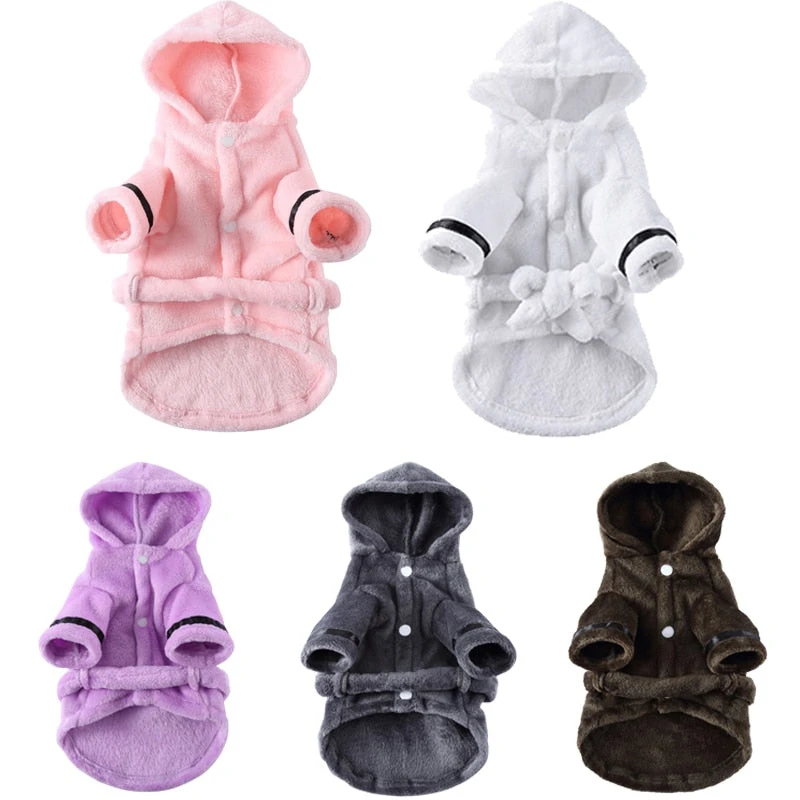 Furr Baby Gifts Luxury Soft Pet Dog Puppy Hooded Bathrobe 