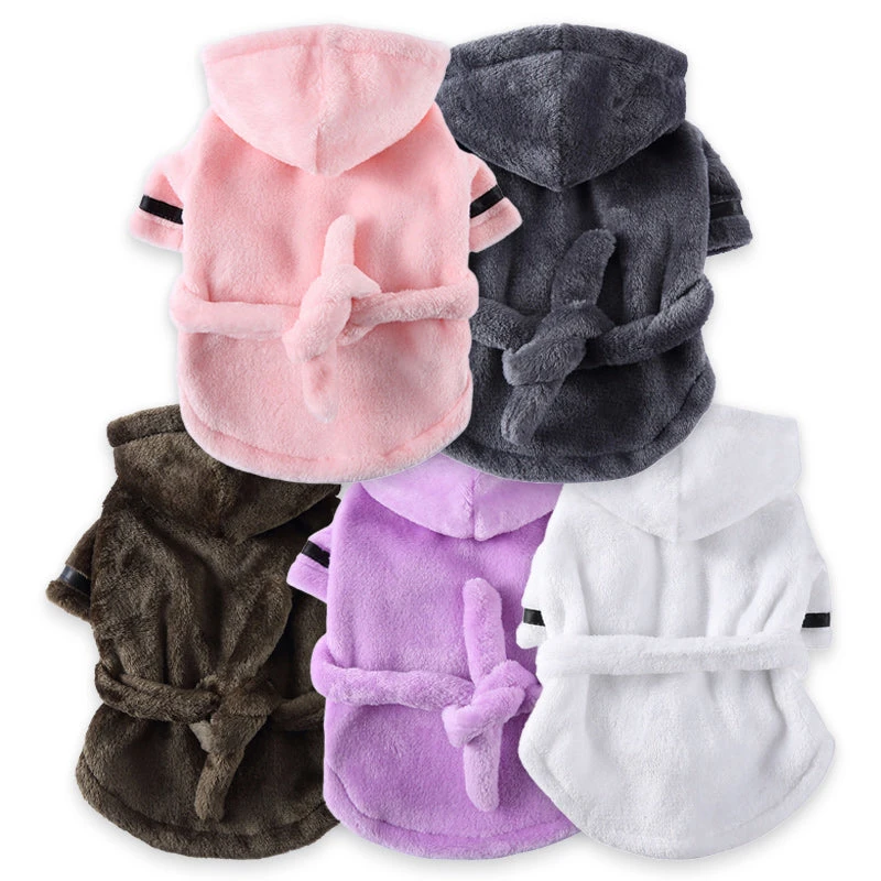 Furr Baby Gifts Luxury Soft Pet Dog Puppy Hooded Bathrobe 