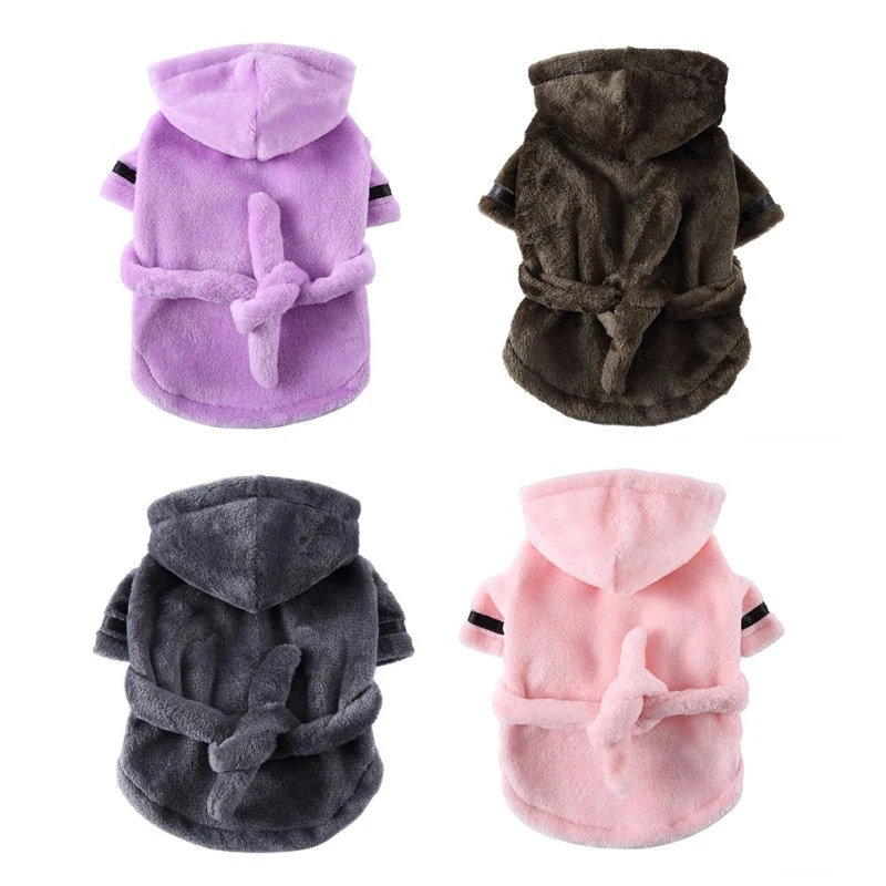 Furr Baby Gifts Luxury Soft Pet Dog Puppy Hooded Bathrobe 